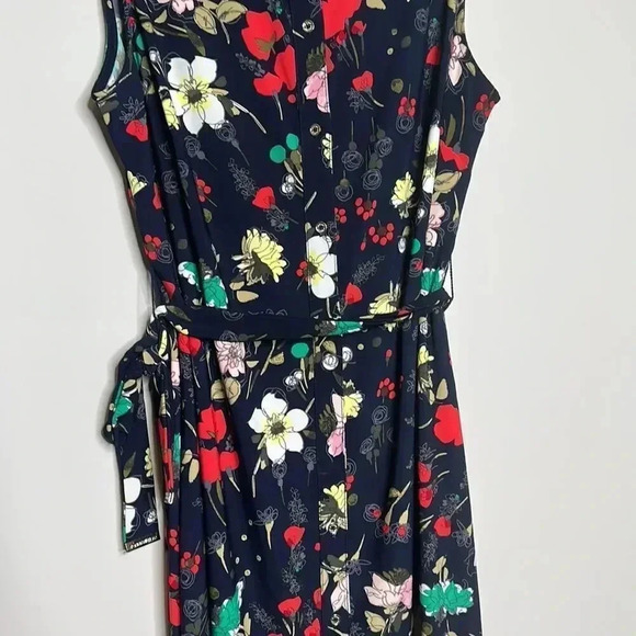 Tommy Hilfiger Blue Floral Sleeveless Button Down Dress - Picture 9 of 15
